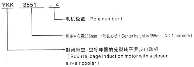 YKK系列(H355-1000)高压YRKK4004-6/250KW三相异步电机西安泰富西玛电机型号说明